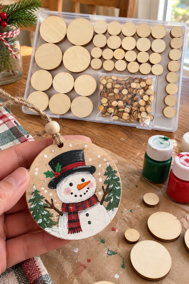 Wood Slice Ornament DIY | Round Wooden Blanks for Craft Room Holiday Projects maker-lifestyle pin