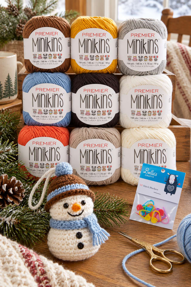 Crochet Snowman Ornament DIY | Craft Yarn for Handmade Holiday Decor maker-lifestyle pin