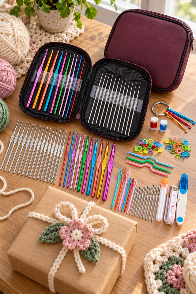 Crochet Gift Topper DIY | Yarn Crochet Hook Set for Handmade Holiday Decor maker-lifestyle pin