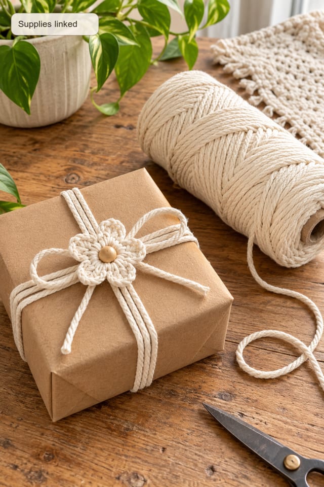 Crochet Package Embellishment | White Cotton Crochet Ornament Supply for Cozy Seasonal Making maker-lifestyle pin