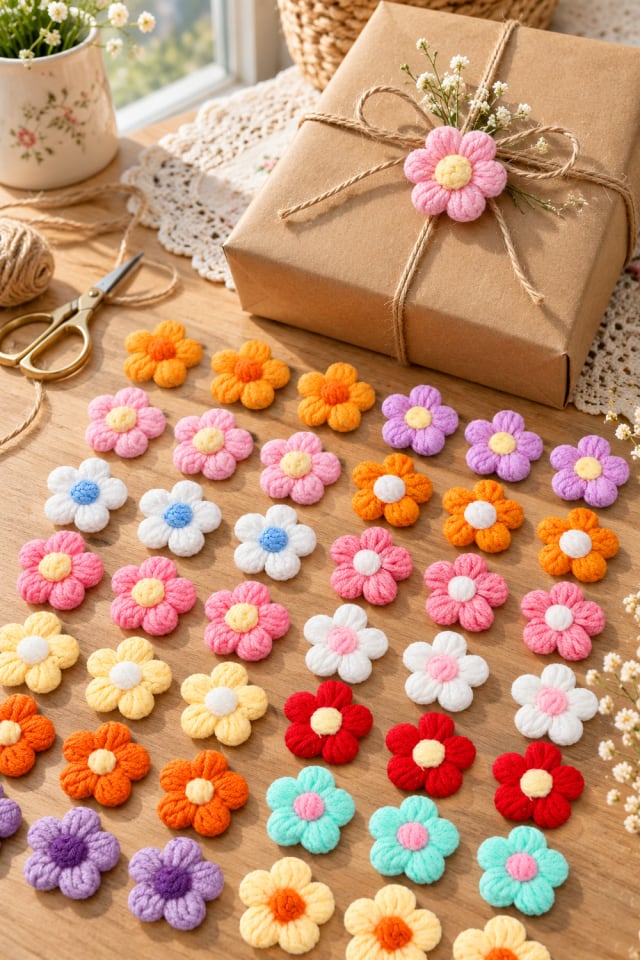 Handmade Crochet Gift Accent | Floral Craft Yarn for DIY Holiday Decor maker-lifestyle pin