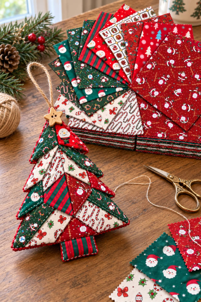 Quilted Christmas Tree Ornament | Quilting Supply for Handmade Holiday Decor maker-lifestyle pin