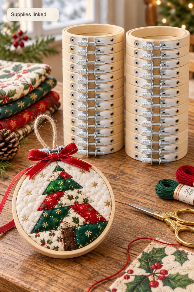 Quilted Christmas Tree Ornament | Quilting Supply for Tree and Gift Accents maker-lifestyle pin