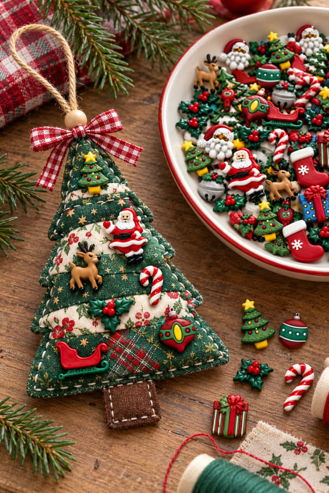 Patchwork Tree Ornament DIY | Quilting Supply for Christmas Craft Night maker-lifestyle pin