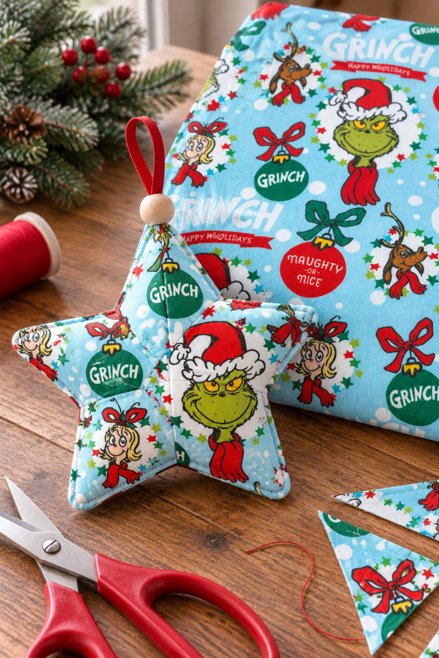 Patchwork Star Holiday Craft | Cotton Quilting Fabric for a Festive Craft Table maker-lifestyle pin