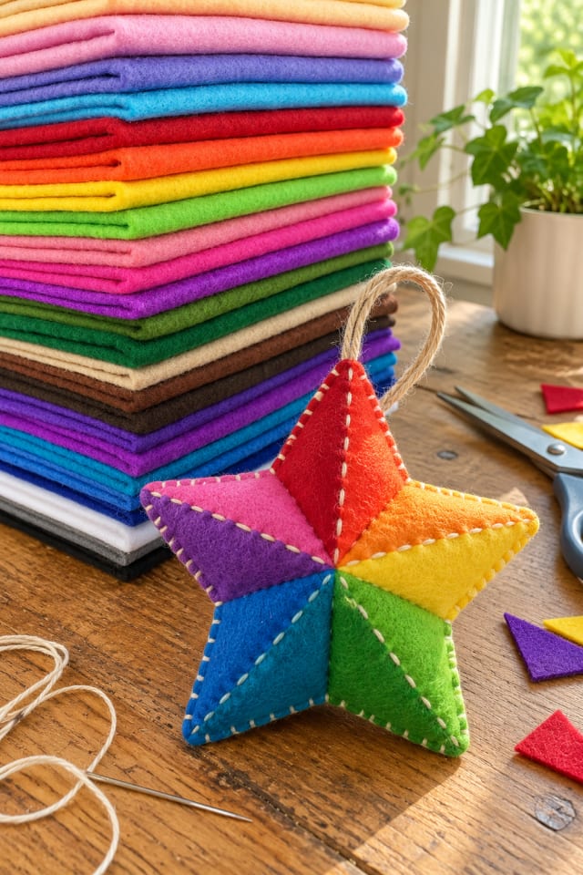 Quilted Star Ornament DIY | Felt Cotton Quilting Fabric for Handmade Christmas Projects maker-lifestyle pin