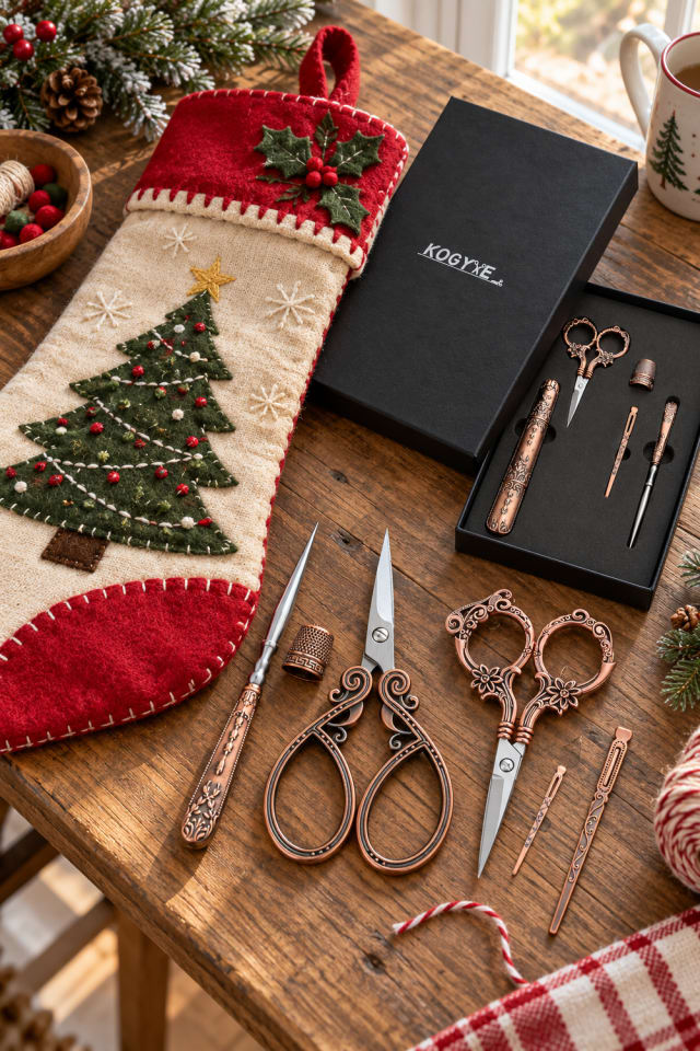 Sewn Holiday Stocking | Fabric Scissors for Cozy Seasonal Making maker-lifestyle pin