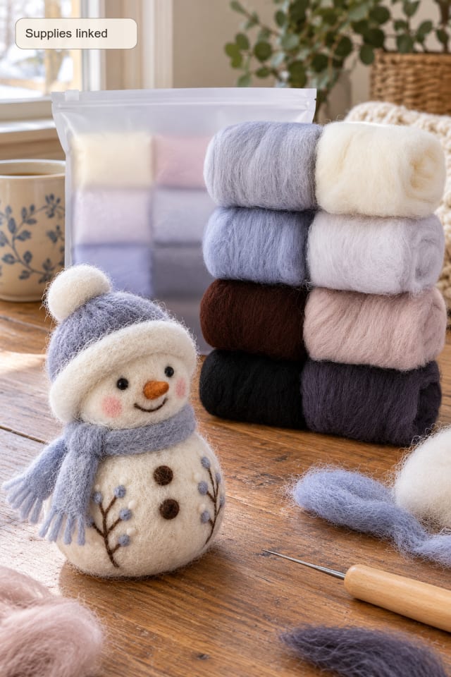Needle-Felted Christmas Craft | Wool Roving for DIY Holiday Decor maker-lifestyle pin