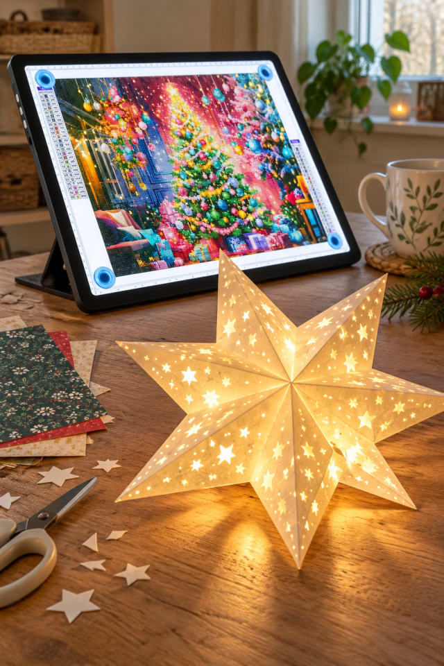 Paper Star Lantern DIY | Battery Craft Lights for Handmade Holiday Decor maker-lifestyle pin