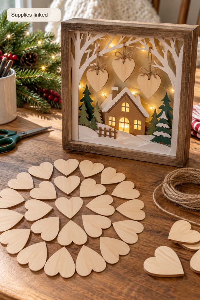 Christmas Paper Shadow Box DIY | Wood Shadow Box Craft Supply for Cozy Seasonal Making maker-lifestyle pin