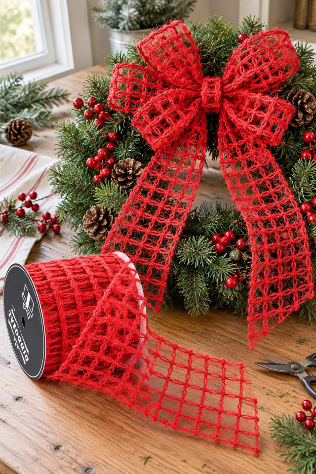 Holiday Wreath Bow DIY | Burlap Wired Craft Ribbon for Cozy Seasonal Making maker-lifestyle pin