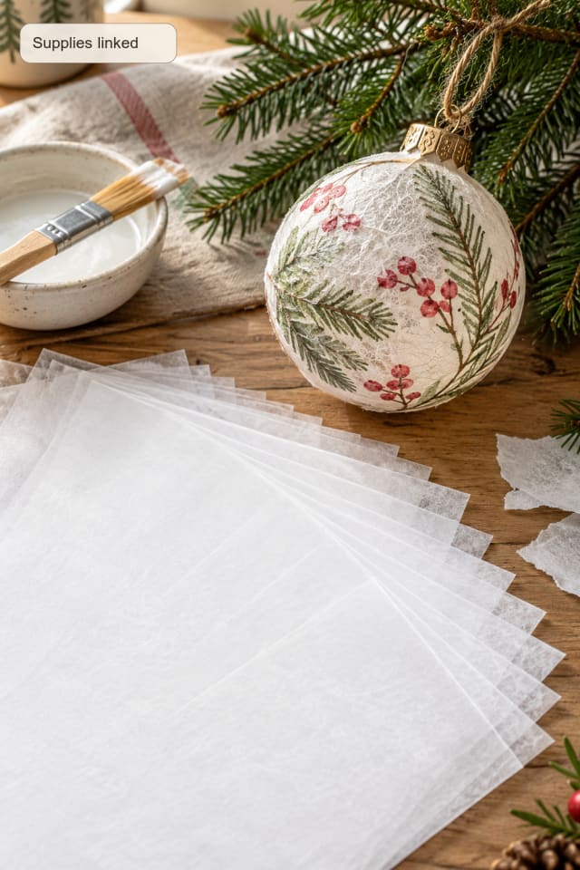 Decoupage Bauble DIY | Decoupage Paper for Holiday Home Decor maker-lifestyle pin