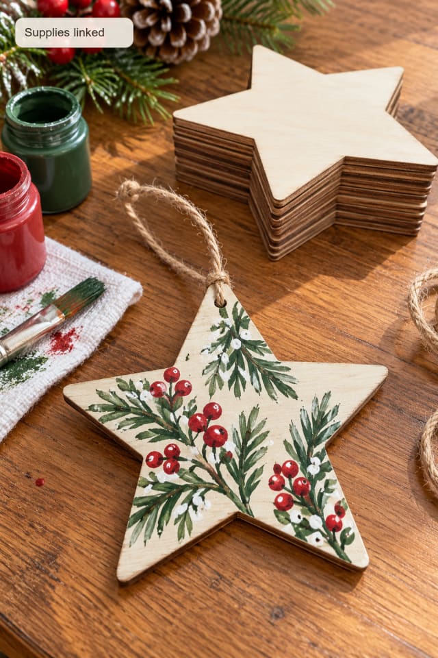 Painted Wooden Christmas Ornament | Wooden Unfinished Wood Blanks for Tree and Gift Accents maker-lifestyle pin
