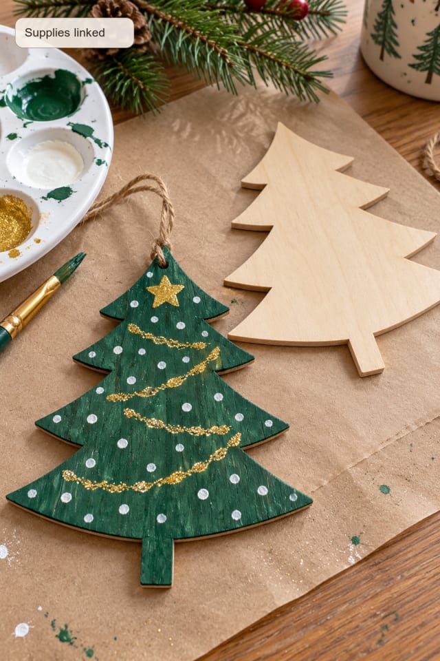 Wooden Holiday Ornament Craft | Wooden Unfinished Wood Blanks for DIY Holiday Decor maker-lifestyle pin