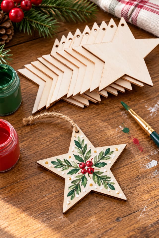 Painted Wooden Christmas Ornament | Wooden Unfinished Wood Blanks for Handmade Christmas Projects maker-lifestyle pin