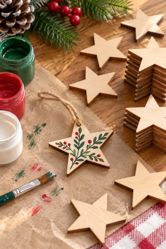 Wooden Holiday Ornament Craft | Wooden Unfinished Wood Blanks for Winter Crafting maker-lifestyle pin