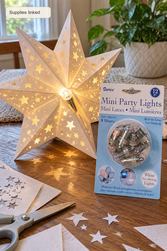 Paper Star Lantern DIY | White Paper Star Supply for Handmade Christmas Projects maker-lifestyle pin