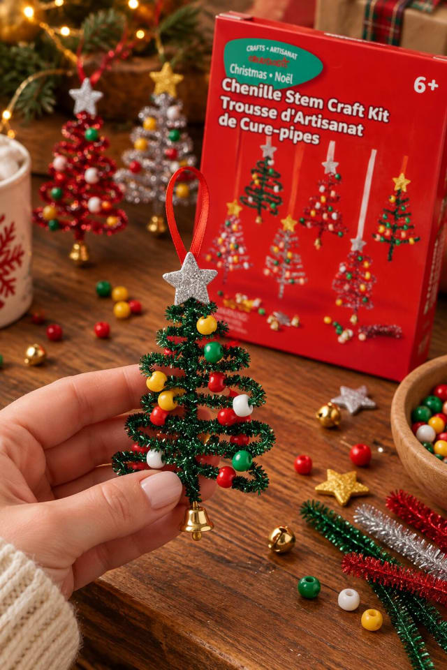 Christmas Tree Chenille Stem Craft Kit maker-lifestyle pin