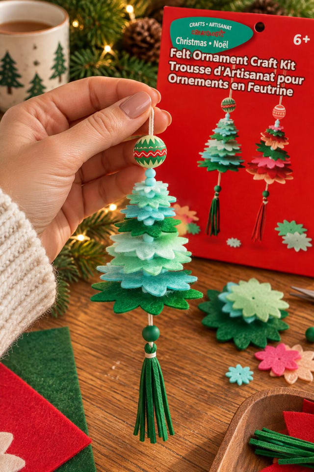 Felt Tree Ornament Craft Kit for a Handmade Christmas Project maker-lifestyle pin