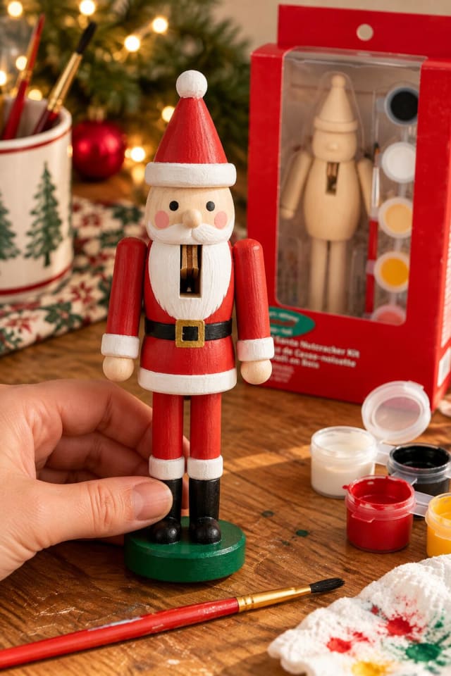 Wood Santa Nutcracker Craft Kit for a Handmade Christmas Project maker-lifestyle pin