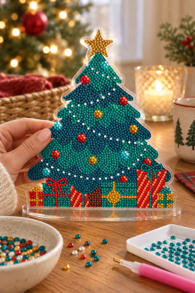 8" Christmas Tree Tabletop Dcor Diamond Art Kit maker-lifestyle pin
