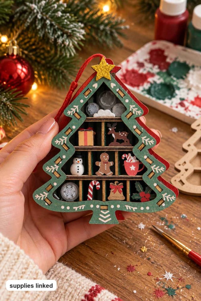 Christmas Tree Diorama Ornament Kit maker-lifestyle pin