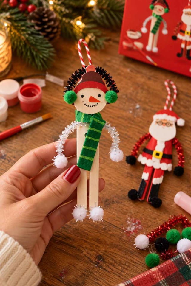 Wood Snowman & Santa Ornament Craft Kit for a Handmade Christmas Project maker-lifestyle pin