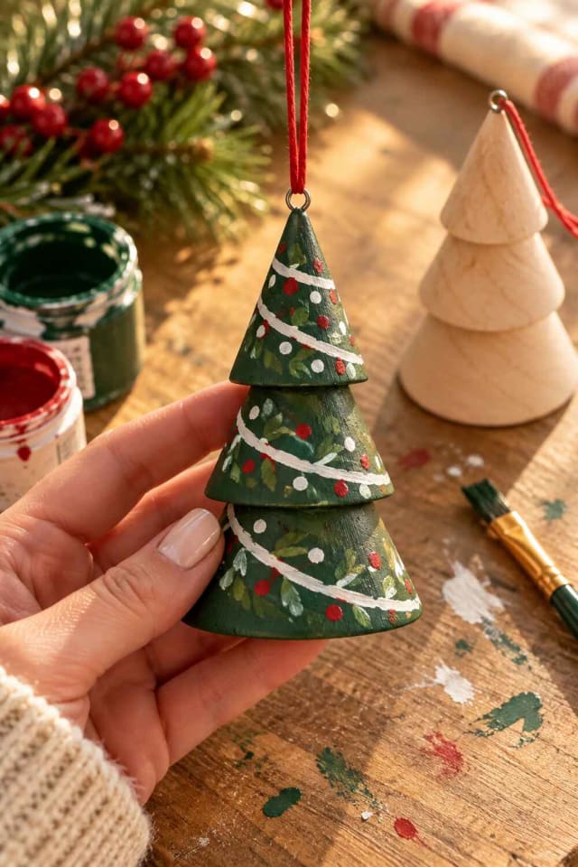 4.25" DIY Wood Tree Ornament for a Handmade Christmas Project maker-lifestyle pin