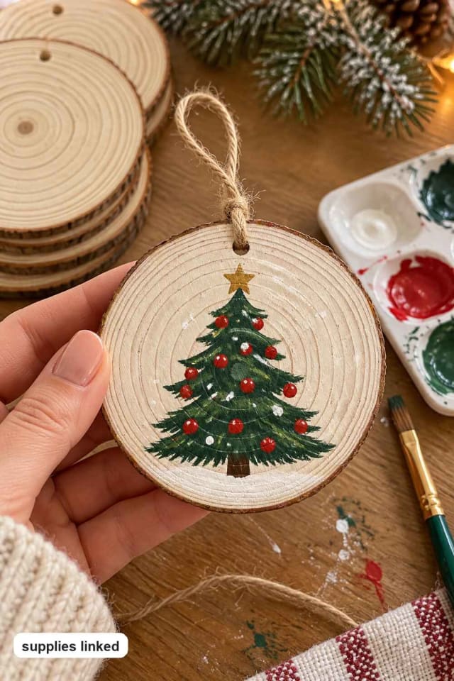 30 Pack 4" Natural Round DIY Pinewood Ornaments for a Handmade Christmas Project maker-lifestyle pin