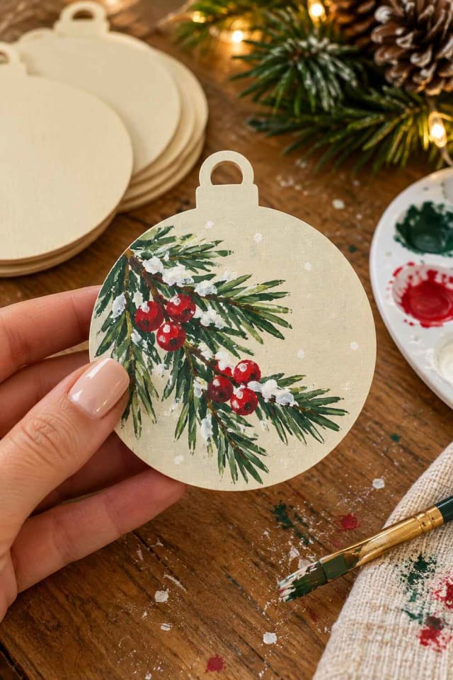 50 Pack 3.25" DIY Plywood Ball Ornaments for a Handmade Christmas Project maker-lifestyle pin