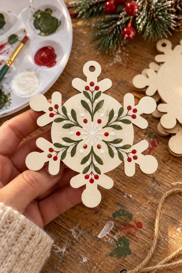50 Pack 3.5" DIY Plywood Snowflake Ornaments for a Handmade Christmas Project maker-lifestyle pin