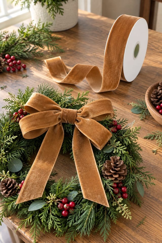 Ribbon Christmas Wreath | Brown Wreath Ribbon maker-lifestyle pin