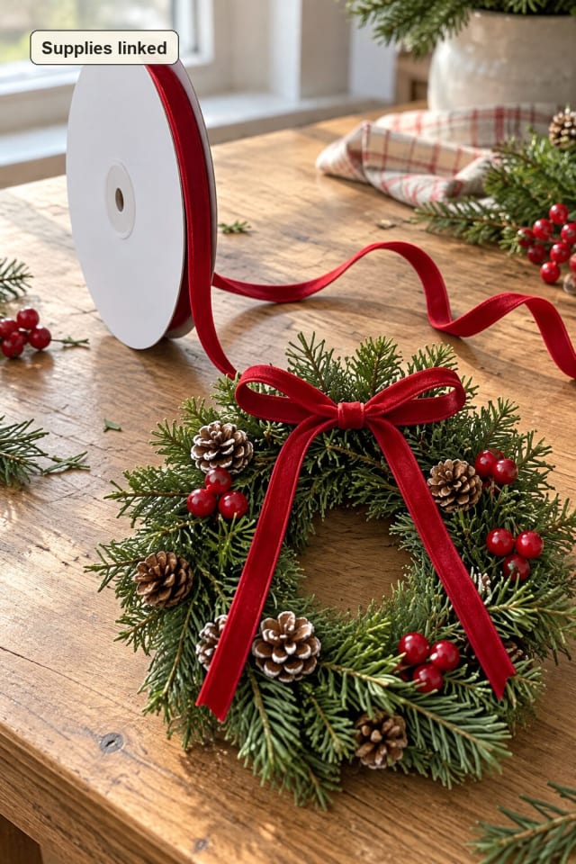 Ribbon Christmas Wreath | Red Wreath Ribbon maker-lifestyle pin