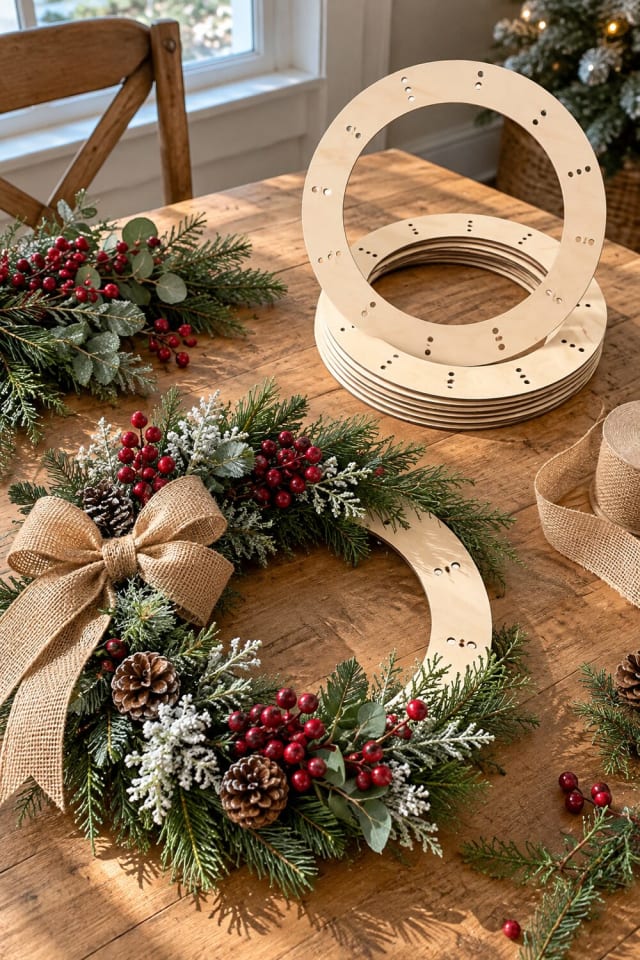 Handmade Christmas Wreath | Wreath Form for a Cozy Christmas Craft Night maker-lifestyle pin