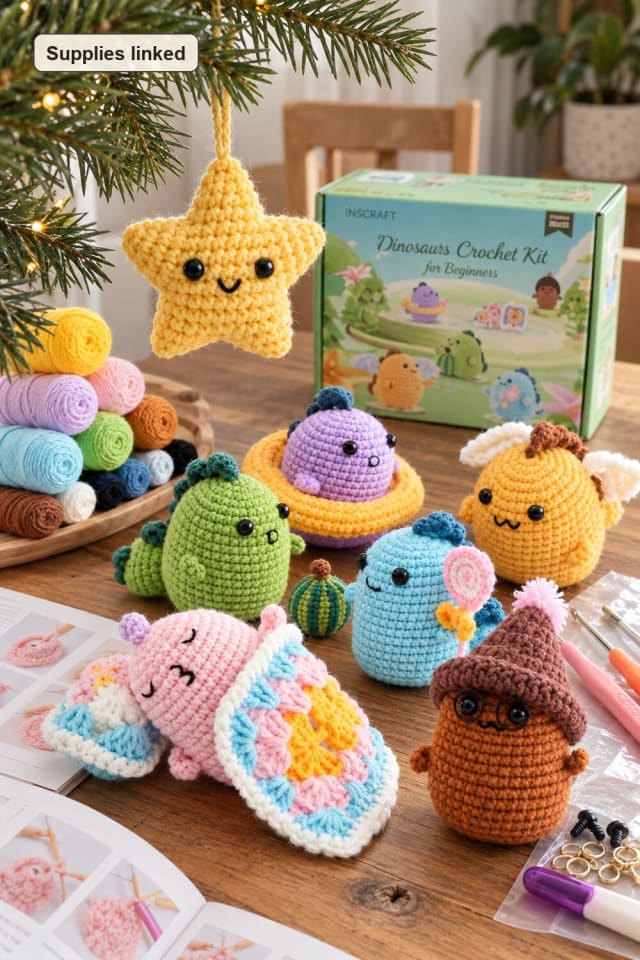Crochet Dinosaur Amigurumi | Beginner Crochet Kit maker-lifestyle pin