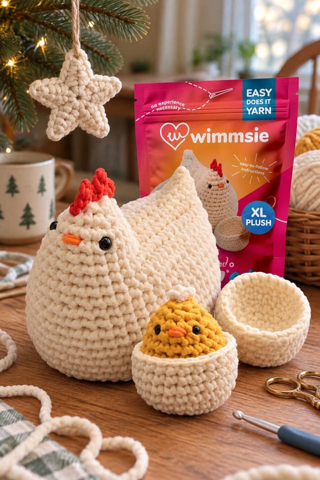 Crochet Chicken Amigurumi | Beginner Crochet Kit maker-lifestyle pin