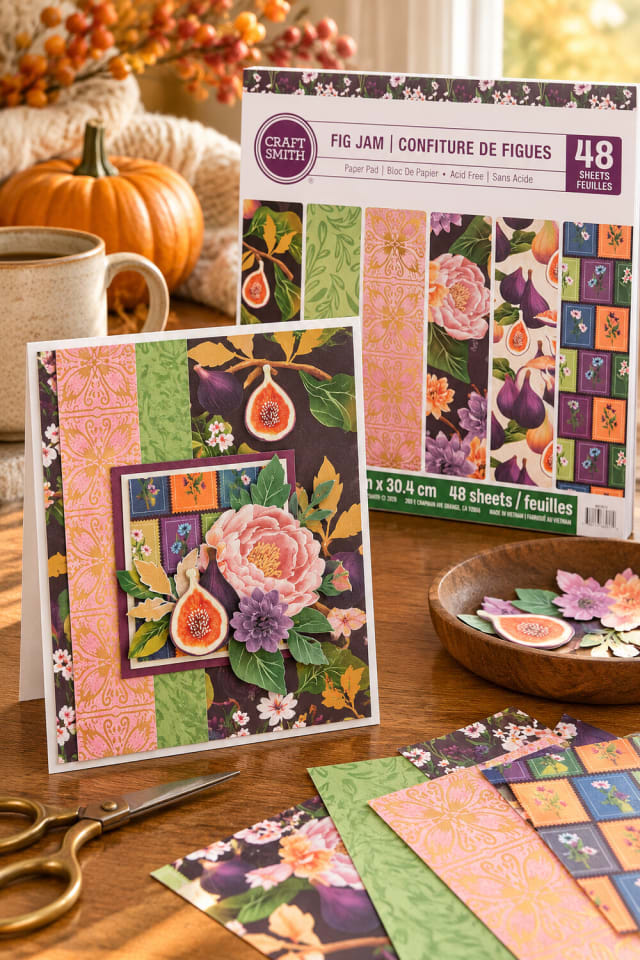 12" x 12" Fig Jam Paper Pad | Paper Craft for Cards and Scrapbooking maker-lifestyle pin