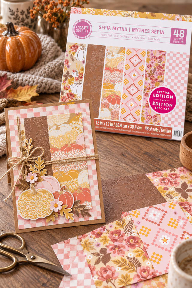 12" x 12" Sepia Myths Paper Pad | Paper Craft for Cards and Scrapbooking maker-lifestyle pin