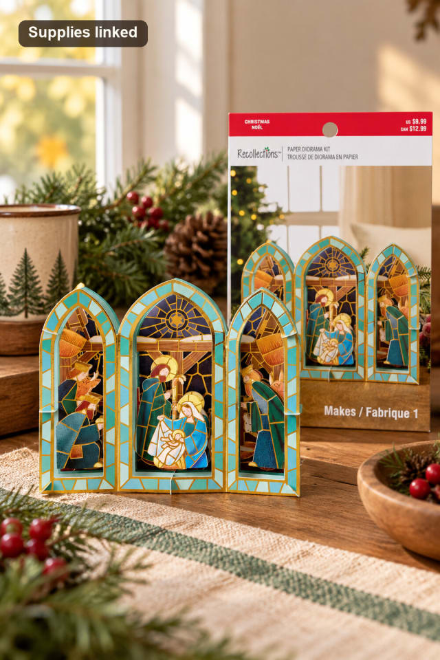 Nativity Paper Diorama Kit | Handmade Holiday Paper Decor maker-lifestyle pin