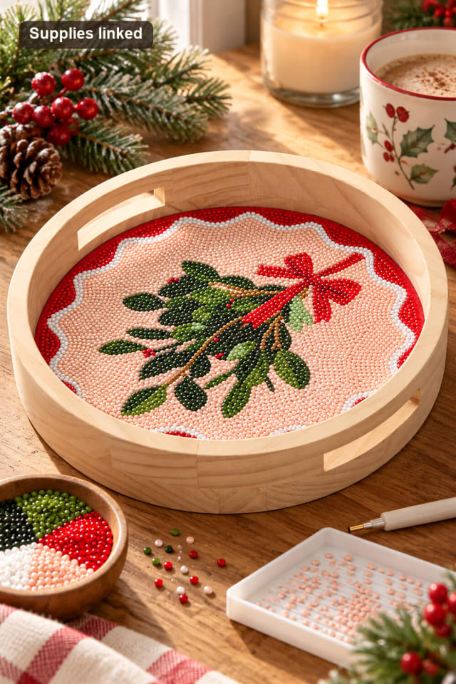 10" Mistletoe Diamond Art Tray Kit | Seasonal Diamond Art Project maker-lifestyle pin