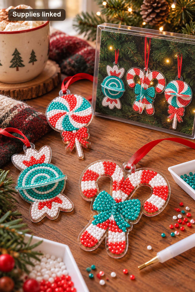 3D Candy Diamond Art Ornament Kit | Seasonal Diamond Art Project maker-lifestyle pin