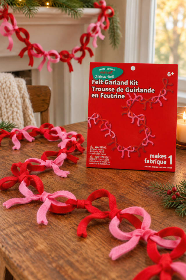 Felt Bow Garland Kit | Felt Holiday Craft Project maker-lifestyle pin