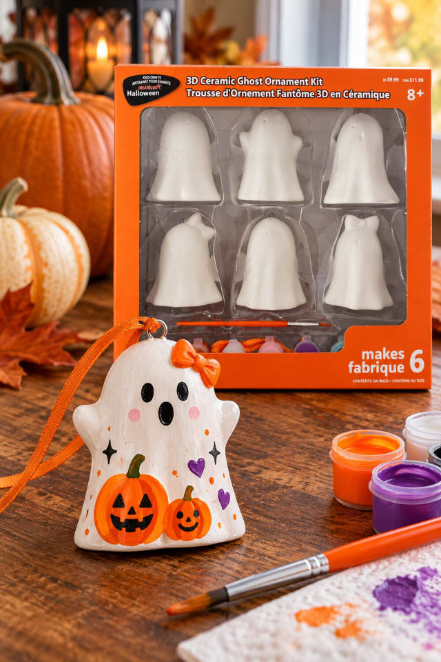 Color Your Own Ceramic Ghost Ornaments Kit | Painted Seasonal Decor Project maker-lifestyle pin