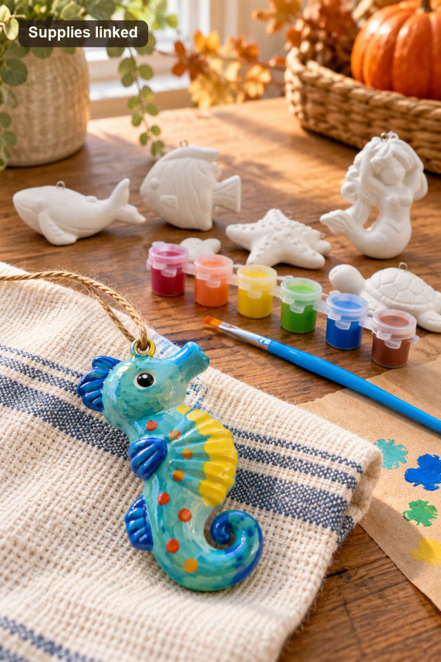 Sea Life 3D Ceramic Ornament Painting Kit | Painted Seasonal Decor Project maker-lifestyle pin
