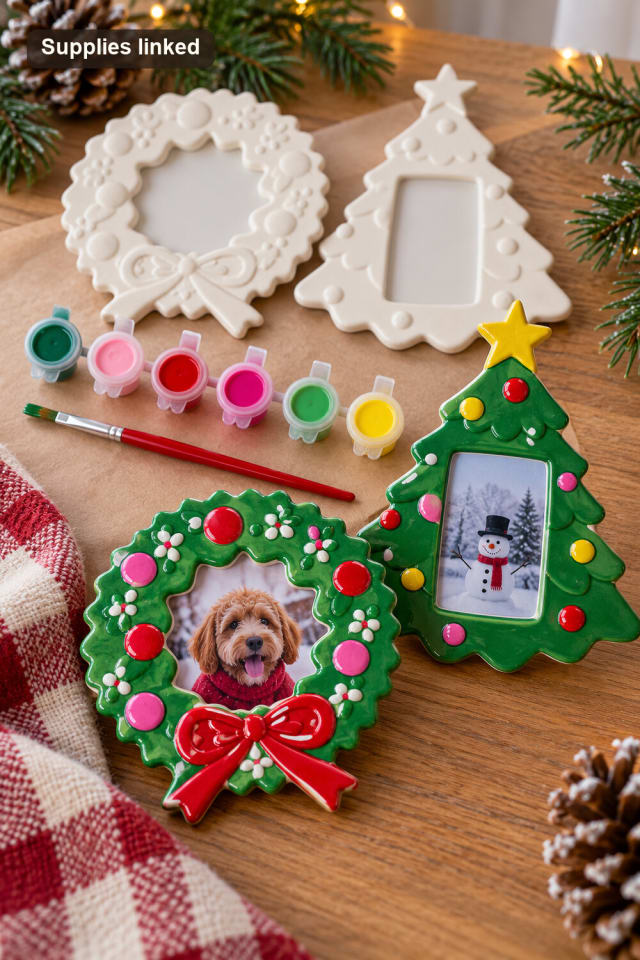 Christmas Ceramic Magnet Frames Kit | Painted Seasonal Decor Project maker-lifestyle pin