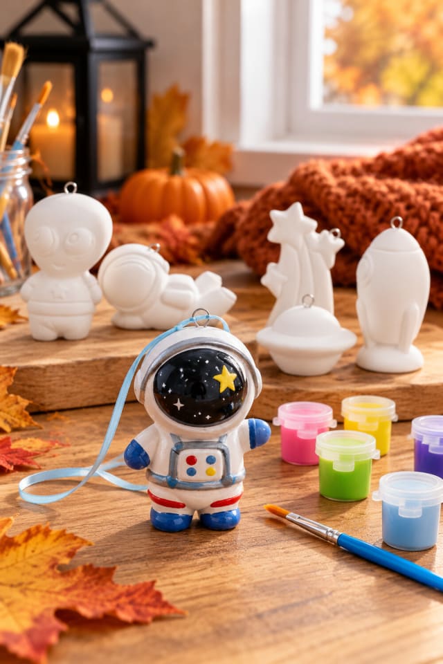 Outer Space 3D Ceramic Ornament Painting Kit | Painted Seasonal Decor Project maker-lifestyle pin
