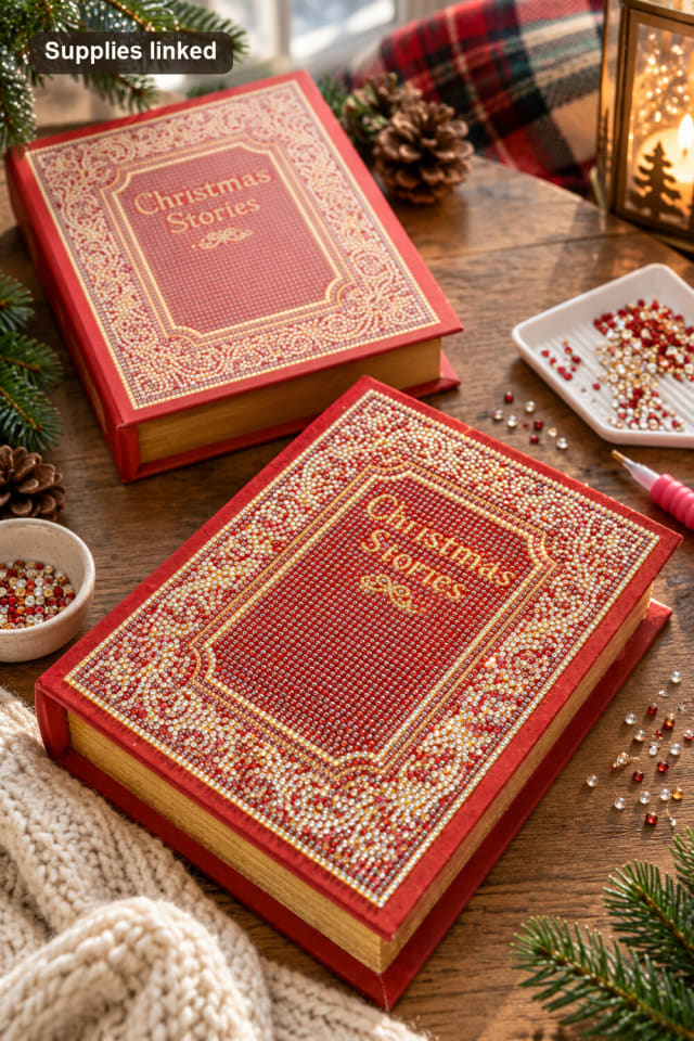 Christmas Stories Diamond Art Book Box Kit | Seasonal Diamond Art Project maker-lifestyle pin