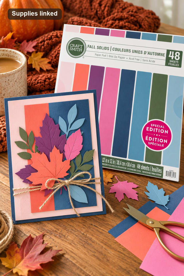 12" x 12" Fall Solids Paper Pad | Paper Craft for Cards and Scrapbooking maker-lifestyle pin