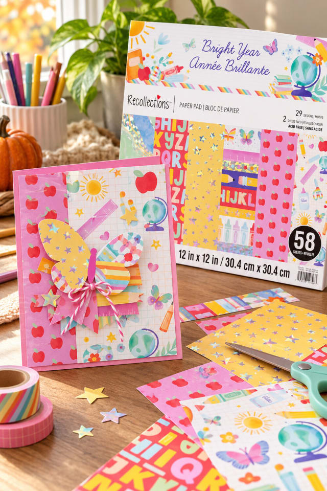 12" x 12" Bright Year Paper Pad | Paper Craft for Cards and Scrapbooking maker-lifestyle pin
