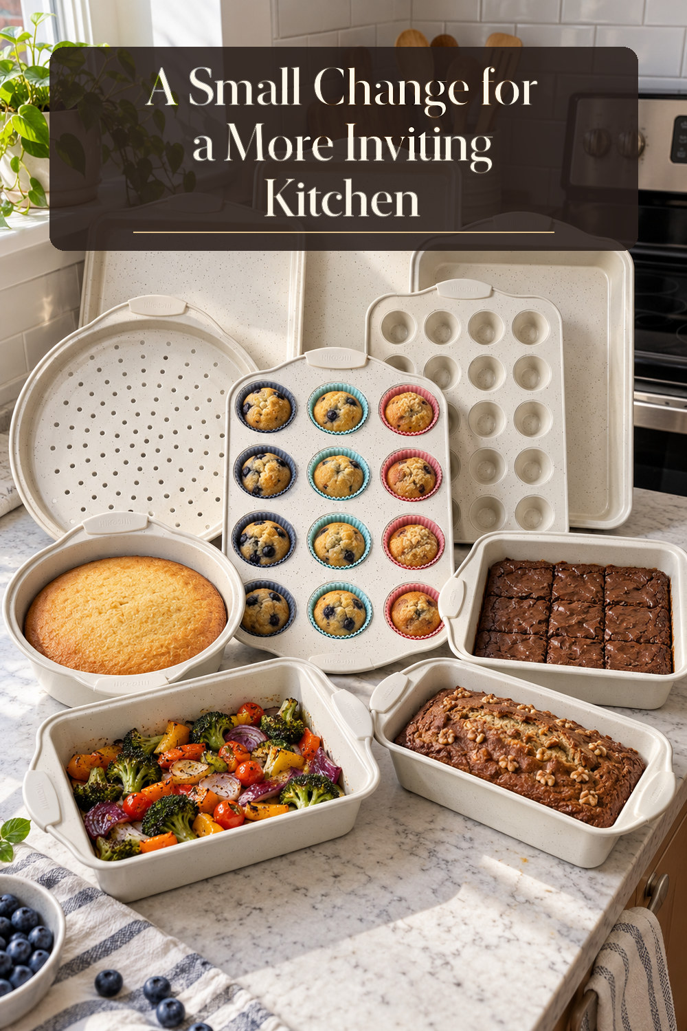 A realistic bakeware used naturally in a softly lit kitchen at home.